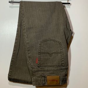 Alberto Mens Olive Green Vintage Cotele/Corduroy Pants